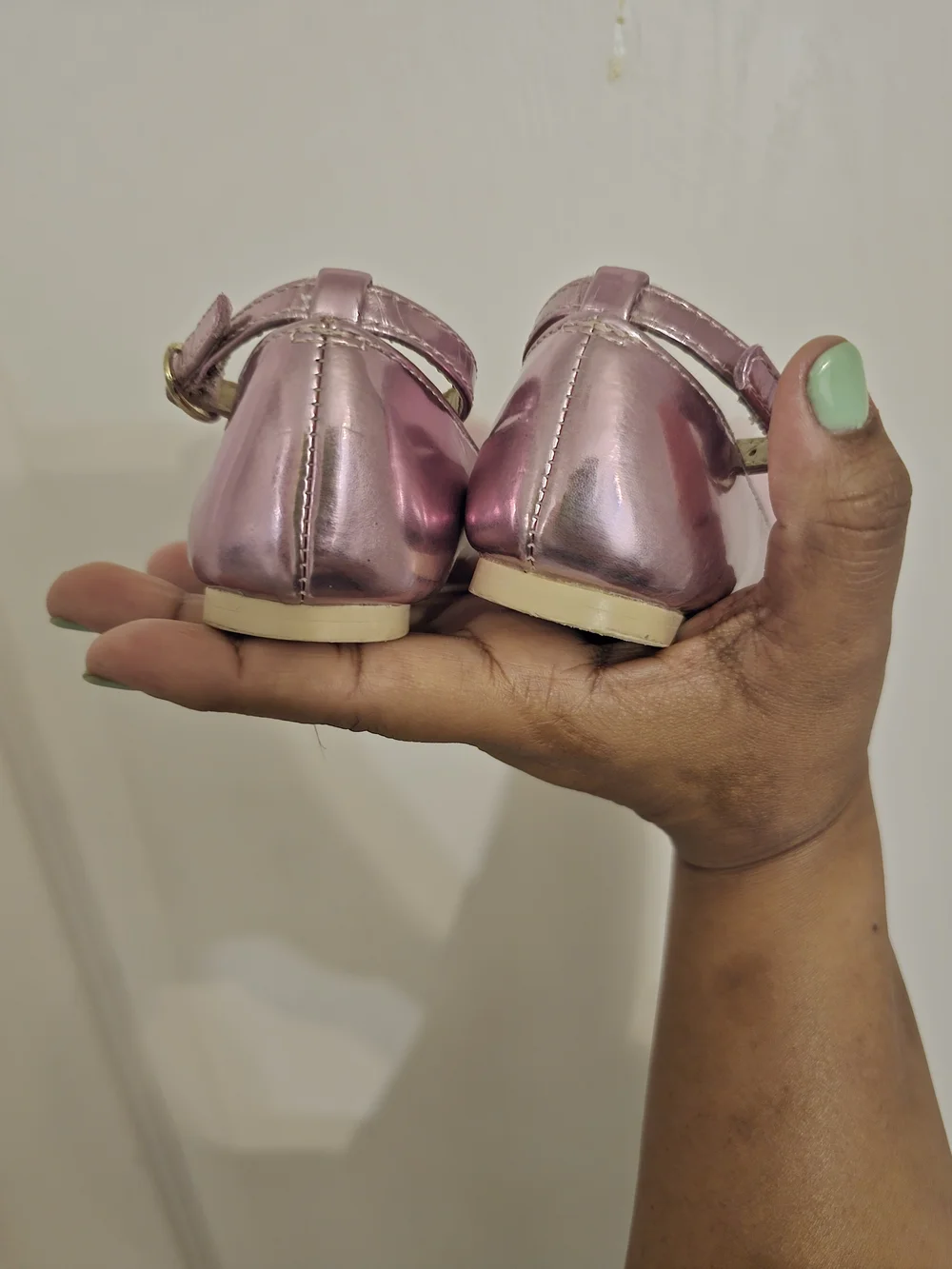 Janie and Jack Pink Metallic Pom Pom Dress Shoes